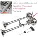 12V Marine Boat Trumpet Horns - Polished Stainless Steel, Low and High Tone, Adjustable Support - Dual Trumpet Set - Buy Online on GoSupps.com