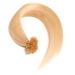 25 x 1.0g Indian Remy Hair Extensions U-Tip Keratin #60 White Blonde - 100% Real Hair 45 cm - Buy Online on GoSupps.com