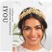 IYOU Bridal Wedding Headband Crown Gold Leaf Hair Bands Tiara Pearl Crystal Bridesmaid Bride Hair Accessories for Women - Buy Online on GoSupps.com
