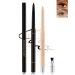 Black+Nude Waterline Eyeliner Pencil Cream Gel Eye Liner Pencils for Older Women Waterproof Smudge-Proof Long Wear Retractable Eyeliner Pen with Sharpener Water Line Eyeliner for Sensitive Eyes-2Pcs 01# Black+n003