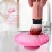 Buy 1 PCS Pink Silicone Makeup Brush Cleaner Mat - Efficient Brush Cleansing Pad for All Skin Types | Fast International Shipping - Buy Online on GoSupps.com