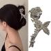 Silver Hair Clips Large Rose Shape Hair Claw Clip Metal Hair Jaw Clamps French Nonslip Hair Catch Clip Gold Hairpin Hair Accessories for Thin Hair Thick Hair Lady Barrette