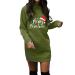 Hanxiulin Women Christmas Rock Print Long -sleeved hooded sweater dress pocket Christmas elk hooded oversize long -sleeved hooded hoodover mini sweater Christmas dresses autumn winter AG S