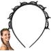 Bangs Hairstyle Hairpin Twist Plait Headband Hollow Woven Sectional Clip Headband Double Bangs Hairstyle Hairpin Headband With Clip For Weddings Black - Buy Online on GoSupps.com