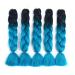 Showjarlly Jumbo Braid Art Hair Extensions - 24 Inch Ombre KanCalon Braids (5 Pack) for Crochet Twist & Box Braids - Black/Navy Blau - Buy Online on GoSupps.com