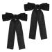 Molain Hair Barrettes Bows Ribbon Clips Kawaii Scarf French Pin Bowknot Hairpin Long Large Alligator Clip Aesthetic Cute Hairbows Halloween Christmas Day Easter Cosplay Hairstyle Women Girl (Black)