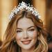 Zoestar Flower Wedding Tiaras and Crowns Silver Rhinestone Tiara Headband Pearl Leaf Princess Headwear Bridal Hair Accessories for Women - Buy Online on GoSupps.com