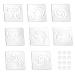 8Pcs Quilting Templates Set Quilting Ruler Sewing Pattern Heart-Shaped Clockwork Key Feather Drop Swirl 1/8 Inch Thick Quilting Templates for Domestic Sewing Machines with Non-Slip Grips (Style F) Design F