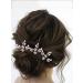 Crystal Leaf Bride Wedding Hair Pins - Pearl Hair Accessories for Women and Girls (Pack of 3) - Rose Gold - Buy Online on GoSupps.com