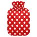 Red heat bottle with cover dotted hot water bottle for pain relief hot water bottle hot water bottle hot water bottle heat pack for headache and back pain 1 l