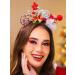 IYOU Christmas Hat Headband Red Bell Berry Hair Bands Xmas Festival Hair Accessories for Women and Girls
