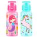 13oz Kids Water Drinking Bottle - BPA Free Wide Mouth Chug Lid Easy Open Lightweight Leak-Proof Water Bottle with Cute Design for Girls & Boys - 2 Pack(Mermaid/Unicorn) Shark/Space
