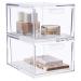 STORi Audrey Stackable Clear Plastic Organizer Drawers | 2 Piece Set | 4.5-Inches Tall | Organize Cosmetics and Beauty Supplies on a Vanity | Made in USA 4.5" Tall Drawers