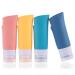 4 pieces of travel bottles Set 90ml silicone leak-proof fluid croissable replaceable. Care BPA-free travel accessories cosmetic containers for toilet items shampoo conditioner lotion 01