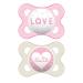 MAM Original Baby Pacifier, Nipple Shape Helps Promote Healthy Oral Development, Sterilizer Case, Attitude/Girl, 0-6 (Pack of 2) Girl Attitude