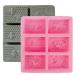 2PCS Bee Soap Silicone Fondant Molds - Honeycomb Cake Molds Beehive Ice Cube Tray Chocolate Mold Set for Cookies Mousse Pudding Candle Muffin Baking Tray Mold - Pink & Gray 2 PCS 6 Cavities Rectangle Bee Shape