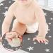 Portable Foldable Nappy Changing Mat | Waterproof Diaper Changing Pad | 35cm x 60cm | Grey Star Design - Buy Online on GoSupps.com