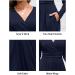 OUGES Women's Long Sleeve V-Neck Floral Midi Dress - Navy Blue (XXL) - Buy Online on GoSupps.com