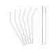 Reusable Clear Silicone Straws for Toddlers & Kids - 6 pcs Flexible Short Drink 6.7" Straws for 6-12 oz Yeti/Rtic/Ozark Tumblers & 2 Cleaning Brushes - BPA free Eco-friendly no Rubber Tast Clear 6 pcs