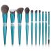 10 Shining Queen Turquoise Makeup Brush Set With Diamond Soft Beauty Tools Set(20CM Blue) 20CM Blue