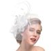 Jiahg ladies fascinator flowers net bride bride headdress hair clip hat fashion hair accessories headgear for party church unit size white