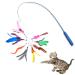 Cat Fishing Rod Toy Cat Feather Toys With Retractable Teaser Interactive Cat Wand Toys Flirt Pole Cat Toys for Indoor Cats Adult Kitten for Play Exercise Activity & Fun 8 Pcs Replacement Refills