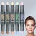 10 Colors Highlight and Contour Stick Dual-Ended Full Coverage Wonder Stick Color Corrector Concealer Stick Contouring Highlighting Foundation Highlighter Cream Pen Makeup De Maquillaje Para Mujer