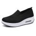 Women's Orthopedic Sneakers - 2023 New Air Cushion Slip on Walking Shoes Orthopedic Stretch Diabetic Casual Walking Wide Shoes with Arch Support  Comfort Women's Orthopedic Platform Sneakers 8.5-9 Black