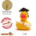 Funny Academic Bathing Duck with Diploma - Squeaky Duck with Doctoral Hat - Perfect Gift for University Exam Closing Ceremonies - Buy Online on GoSupps.com