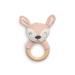 Jollin wood Beißring Baby Deer Pale Pink - Hirsch - Wooden Toys - Baby Rattle Greifling - knitted cotton - dental aid - baby toys - pink pale pink 1 piece (1 Pack)
