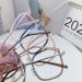 Trendy Oversized Square Reading Glasses - Anti-Blue Light Unbreakable Clear-Rose Golden (+150) - Buy Online on GoSupps.com