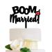 LOVENJOY Boom! Married Funny Wedding Cake Topper Gift-Boxed Black Frosted Acrylic Colour