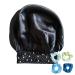 5 Pieces Silk Satin Bonnet Night Sleep Cap for Women Solid Color Glittering Pearls and Rhinestones Satin Bonnets Wide Band Sleeping Cap (Black) A-Black