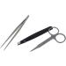 Honbay 3PCS Stainless Steel Tweezers Set for Eyebrow and Nose Hair - Point and Slant Tweezers with Eyebrows Scissor - Buy Online on GoSupps.com
