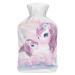 Unicorn Hot Water Bottle With Cover Plush Bed Bottle Hand Warmer For Adults And Children 26.5X15.3cm