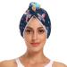 Rainbow Butterfly Dark Blue Hair Towel 2 Pack Super Absorbent Hair Drying Towel Quick Dry Hair Turbans Head Towel with Button Twisty Wrap for Women Girls