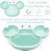 Silicone Suction Plate for Toddlers with Fork & Spoon Set - Self-Feeding Divided Plate & Bowl for Baby/Toddler - Blue - Buy Online on GoSupps.com