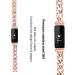 Dilando Stainless Steel Metal Link Band for Fitbit Inspire 2 - Rose Gold Adjustable Wristband Bracelet for Women - Buy Online on GoSupps.com