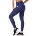 RAYPOSE Sports Leggings Women High Waist Mesh Long Sports Pants Opaque Yoga Pants with Pocket 1089-blue S