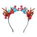 Jxuane Christmas Headband Christmas Flower Deer Headband Flower Antlers Headband Flower Antlers hair piece Animal Horns Headwear Flower Antlers Hair Accessories for Girls and Women