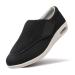 ZGDG Diabetic Shoes for Women Swollen Feet Ankles Wide Width Adjustable Strap Slip-on Tennis Edema Shoes for Senior Hammertoe Arthritis Bunions 8 Wide 025-black