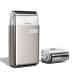 KIKIDO Electric Foil Shaver for Men Professional Razor Head Shaver for Bald Men with Double Foil Magnetic Razor Head Barber Shaver Trimmer. Portable Men s Travel Facial Hair Groomer IPX7 Waterproof Brown