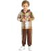 Naiyafly Toddler Boys 2-Piece Plaid Outfit Set | Hoodie Sweatshirt + Pants | 3-4 Years | Khaki - Buy Online on GoSupps.com