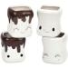 Lot de 4 tasses d coratives en chocolat chaud avec visage souriant. Le chocolat chaud pr cieux assaille les tasses amusantes de l'eau du chocolat chaud 160 ml - Buy Online on GoSupps.com