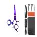 5.5 Inch Hair Scissors Swivel Thumb Barber Shears Janpanese Steel Professional Hairdressing Scissors Razor Edge Rotating Thumb Shears Rotary Hair Cutting Scissors Straight Clippers (Color : Purple)