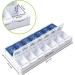 Mericargo 7-Day Pill Organizer - Dual Compartment Weekly Medication Box Removable for Morning & Evening Doses Blue & White - Buy Online on GoSupps.com