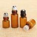 Jawseu 25 Pack 1ml Refillable Brown Glass Roller Bottles - Essential Oil & Cosmetic Drip Containers for Travel - Buy Online on GoSupps.com