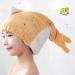 Quick Drying Microfiber Hair Towel Set for Kids & Adults - Cute Yellow Fish Design Soft & Absorbent Hair Turban - Buy Online on GoSupps.com