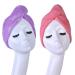 YYXR Microfiber Towel Quick Drying Highly Absorbent Reduce Hair Drying Time 2 Pack Rose-purple