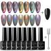 SUPWEE 8Pcs Reflective Glitter Gel Nail Polish Set Semi Permanent Soak Off UV Gel Varnish Nail Art Shiny Effect All for Manicure - (Color: LS9DMY-8PCS)